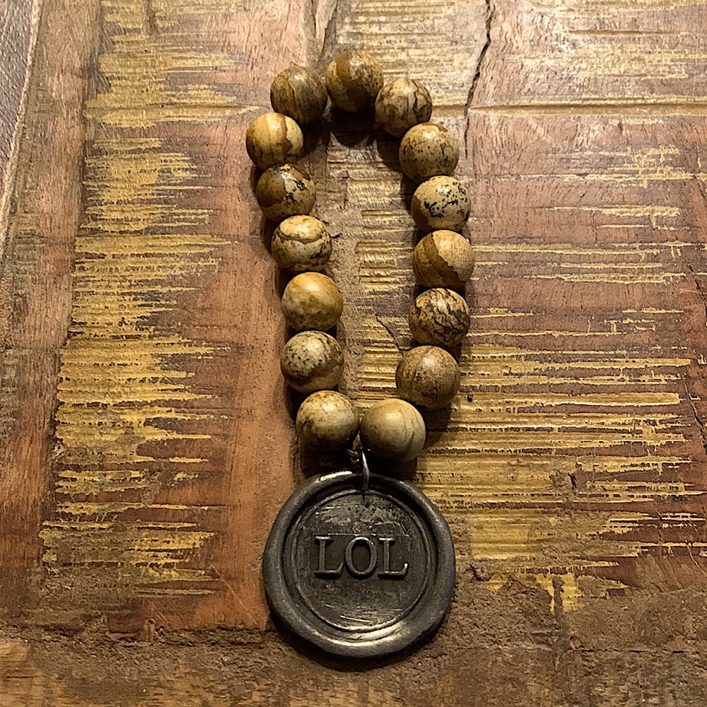 Chunky Bead bracelet with LOL medallion
